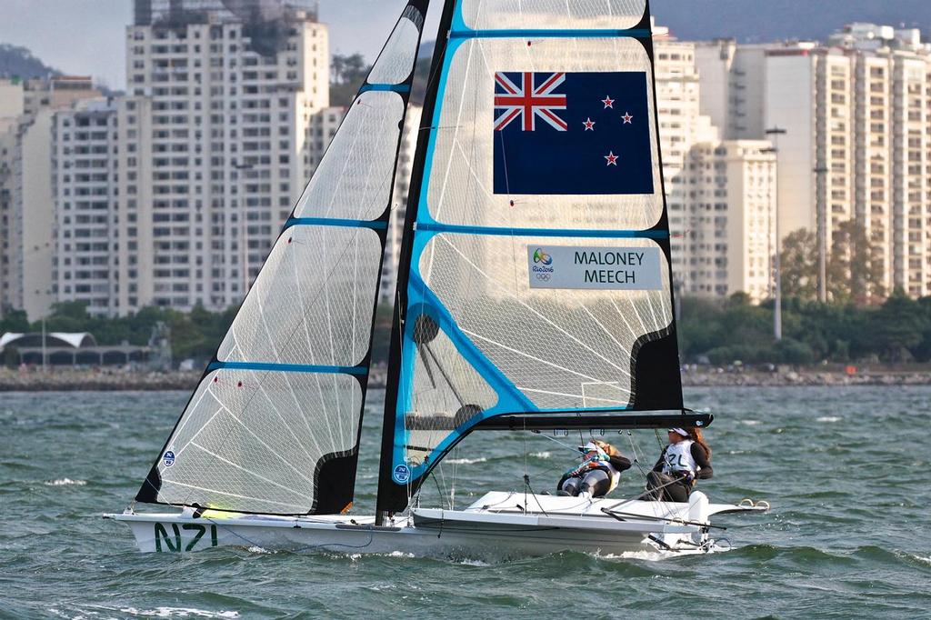 Molly Meech and Alex Maloney - 49erFX Leg 1 - Medal Race - 2016 Sailing Olympics © Richard Gladwell www.photosport.co.nz